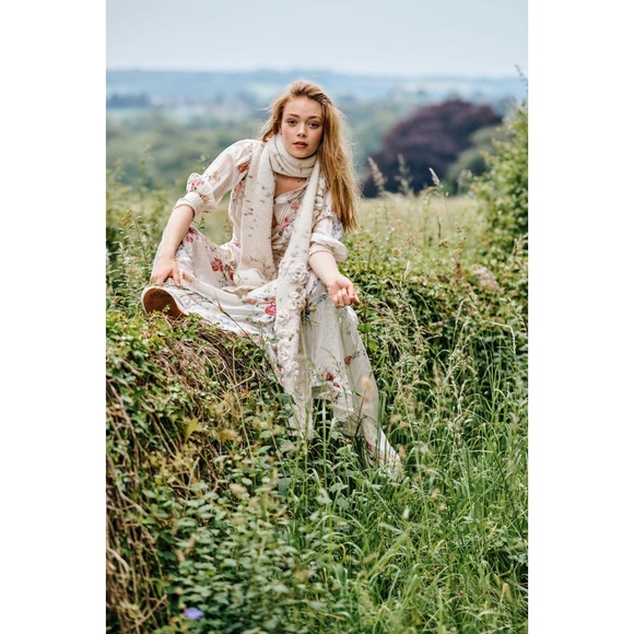 SOLD LoveShackFancy Tegan Floral Silk Blouse Top S - Picture 2 of 5